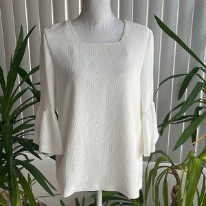 NWT CALVIN KLEIN SQUARE NECK TEXTURED TOP SIZE M